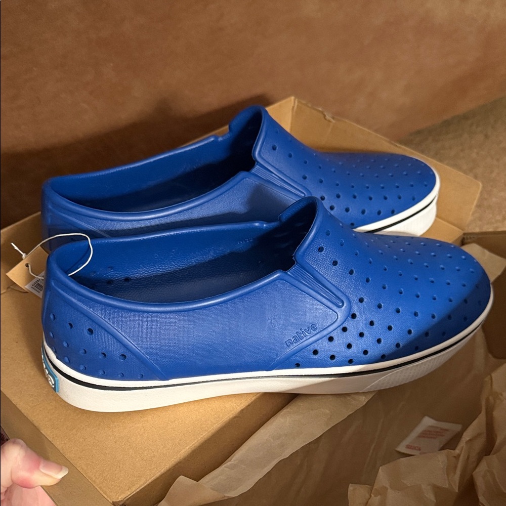 Men’s Native Miles Victoria Blue/Shell White Slip-On Shoes